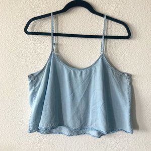 Flowy Chambray Crop Top